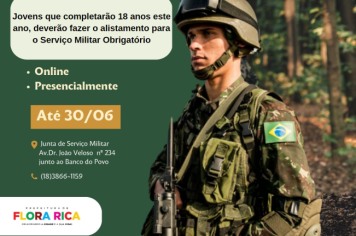 Alistamento militar obrigatório para jovens nascidos em 2005