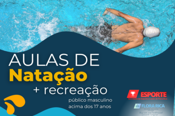 Aulas de natação e recreação serão oferecidas ao público masculino acima dos 17 anos