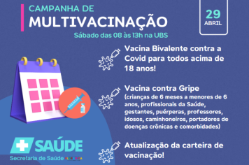 Sábado tem Campanha de Multivacinação