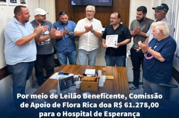 Prefeito e Comissão do Rodeio entregam R$ 61.278,00 ao Hospital da Esperança