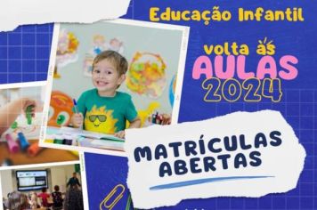 Convite para Matrículas na Creche Escola de Flora Rica para Crianças de 6 meses a 3 anos de idade.
