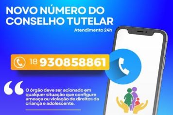 Atenção! Novo número do Conselho Tutelar