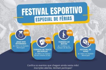 Diretoria de Esportes Anuncia próximos campeonatos do Festival Esportivo