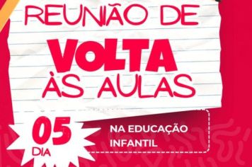 Convite para Reunião de Volta às Aulas na Educação Infantil