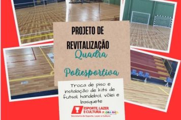 Município é contemplado com Projeto de revitalização do piso da quadra poliesportiva