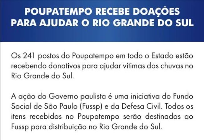 Comunicamos que o Poupa Tempo de Flora Rica, localizado no prédio do Banco do Povo