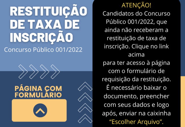 Restituição de Taxa de Inscrição