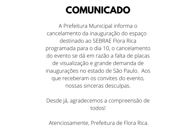 Comunicado importante!