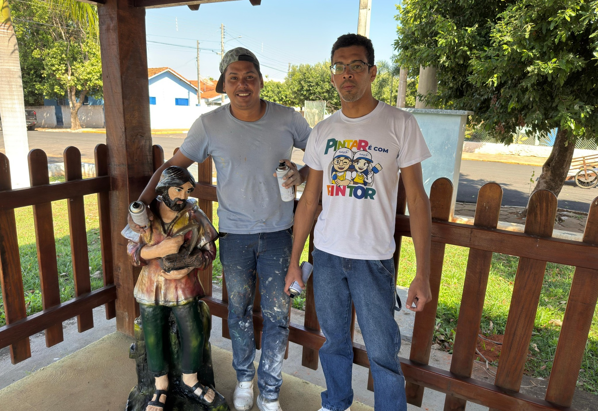 Presépio da Praça Matriz passa por revitalização e recebe nova pintura