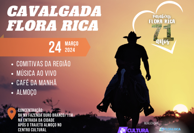 Vem aí! Tradicional Cavalgada Rural de Flora Rica