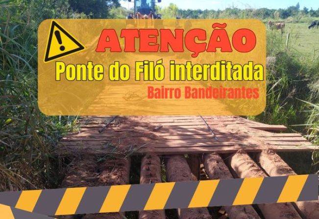   Ponte Rural no Bairro Bandeirantes Interditada para Reforma