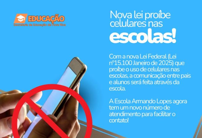 Nova Lei Federal proíbe uso de celulares nas escolas