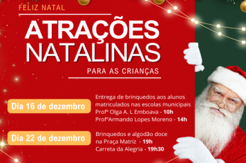 Natal para as Crianças: Entrega de presentes e carreta da alegria são as atrações