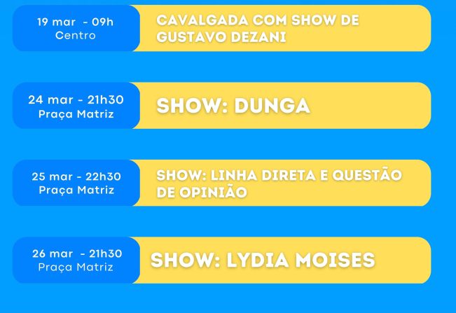 Programação Cultural do 70° Aniversário de Flora Rica